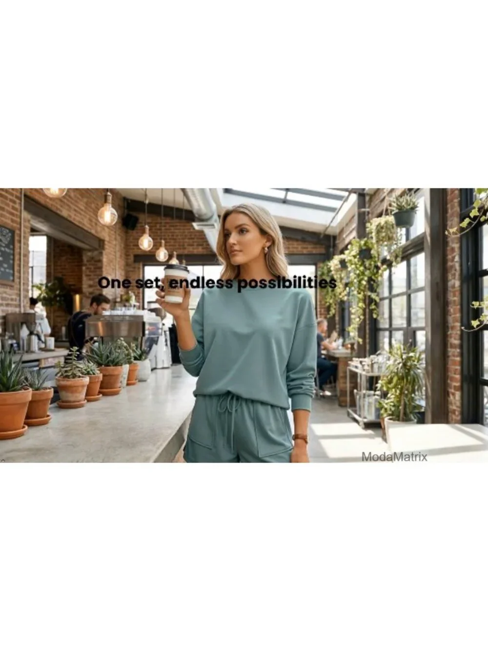 Women's Lounge Set - 2 Piece Sweatsuit Long Sleeve Top & Drawstring Shorts,